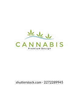 illustration vector cannabis river logo