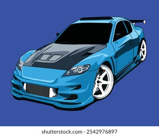 Illustration vector of car design graphic concept vector With Blue Background.