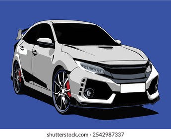 Illustration vector of car design graphic concept vector With Blue Background.