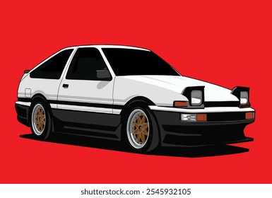 Illustration vector of car design graphic concept vector With red background.