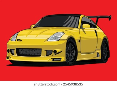 Illustration vector of car design graphic concept vector With red background.