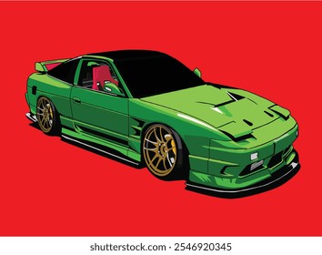 Illustration vector of car design graphic concept vector With red background.