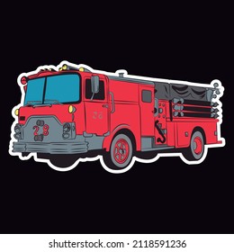 Illustration vector car firefighters with background