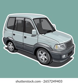 Illustration vector car mpv cartoon