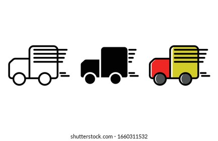 illustration vector car shipping icon. outline, glyph and fill outline