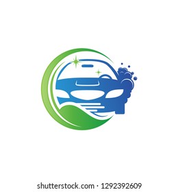 Illustration vector of a car wash for your best business symbol. Design car wash with bubble and leaf. Vector illustration EPS.8 EPS.10