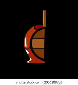 Vector de ilustración Caramel Apple logo en negro, bueno para plantilla o afiche para el Día Nacional de la Manzana del Caramelo