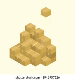 illustration vector cargo delivery box parcel sender home