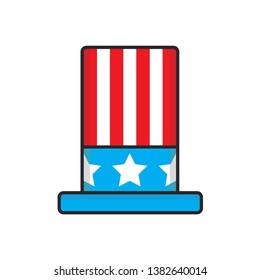 Illustration vector cartoon american hat design 