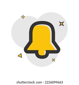 Icono de campana de dibujos animados vectoriales de ilustración en estilo cómico