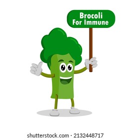 Illustration vector cartoon character brocoli for immune