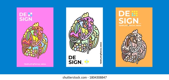 illustration vector of cartoon doodle. abstract doodle background. good for wallpaper, kids product, banner, social media template, tattoo, sticker, home decor , etc.