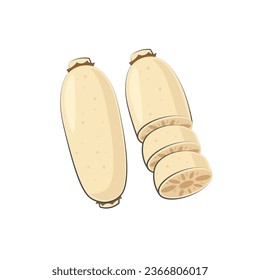 Illustration Vector Cartoon of Lotus root or Kakri Root