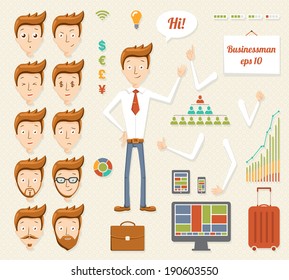 Illustration of vector cartoon manager