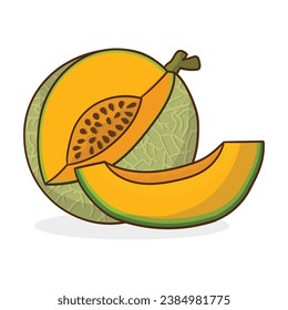 ilustración vector cartografía melón colección de diseño plano