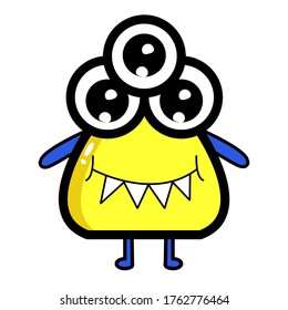 illustration vector of cartoon monster character. 
