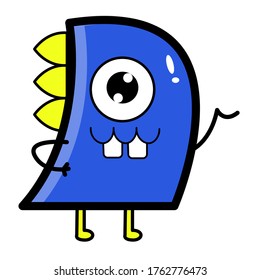 illustration vector of cartoon monster character. 