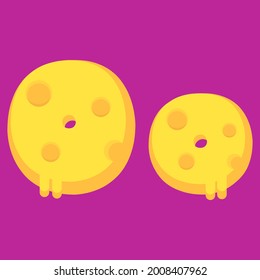 Illustration vector cartoon of "O" alphabet letter in the shape of melty cheese. Cartoon simple modern design. Suitable for design of food and kids product
