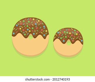 Illustration vector cartoon of "O" alphabet letter in the shape of sweet chocolate donut. Cartoon simple modern design. Suitable for design of food and kids product