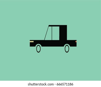 Illustration of a Vector Cartoon Stylized Black Car