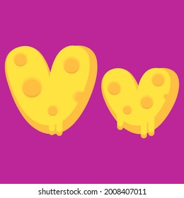 Illustration vector cartoon of "V" alphabet letter in the shape of melty cheese. Cartoon simple modern design. Suitable for design of food and kids product