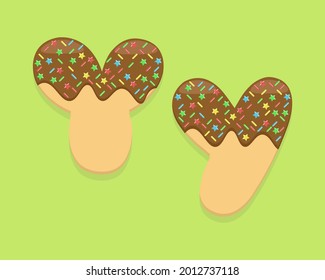 Illustration vector cartoon of "Y" alphabet letter in the shape of sweet chocolate donut. Cartoon simple modern design. Suitable for design of food and kids product