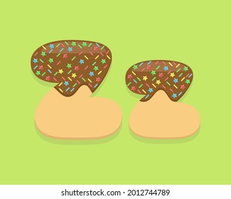 Illustration vector cartoon of "Z" alphabet letter in the shape of sweet chocolate donut. Cartoon simple modern design. Suitable for design of food and kids product