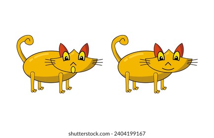 illustration vector cat cartoon with expressions smile and talk. Good for cartoon illustration, cartoon picture, etc