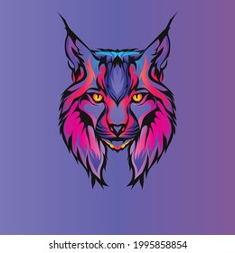 illustration vector cat head modern ornamental