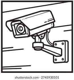Illustration vector of a CCTV camera coloring page