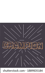 Illustration vector CHAMPION posts with 3d test
