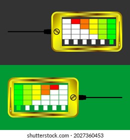 Ilustración vectorial cargando teléfono de mano. Se puede utilizar como logotipo y diseño.