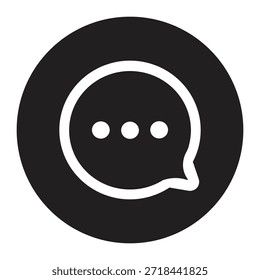 Ícone Vetor de Ilustração de Bate-papo com Fala com três pontos | Ícone de linha circular