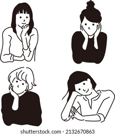 illustration vector cheekbones woman business line drawing