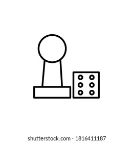 illustration vector of chess and dice icon with outline style, board game icon, good for ecommerce, web, application, and other business