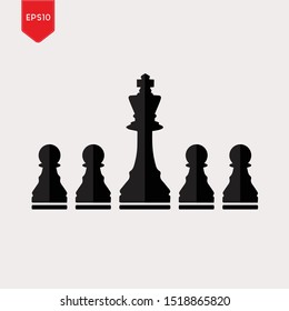 Illustration Vector: Chess pieces King and Pawn. Concept