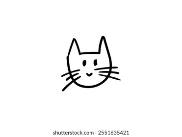 Illustration of vector children with cute cat heads and thick whiskers.

