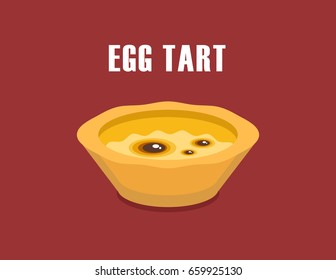 illustration vector of Chinese dessert egg tart icon.