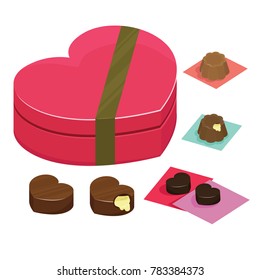 Illustration vector of Chocolate box.
