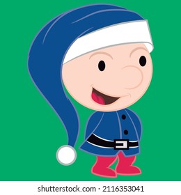Illustration vector christmas elf with background cool design