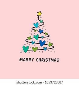 Illustration, VektorWeihnachtsbaum einzeln auf weißem Hintergrund