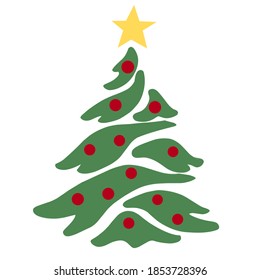 Illustration vector christmas tree isolated white background