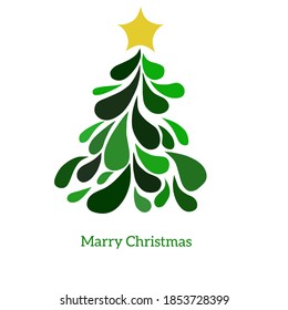 Illustration vector christmas tree isolated white background