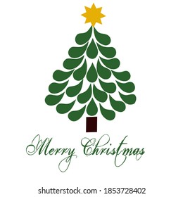 Illustration vector christmas tree isolated white background