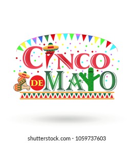 Illustration vector of Cinco De Mayo Holiday Vector Element lettering on celebration background. Colorful design for banners,posters,invitations,badges,postcards,cards,decorations and stickers. EPS 10