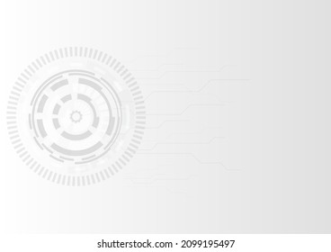 Illustration or vector of circle and line black and white abstract engineering technology background, communication and innovation concept 