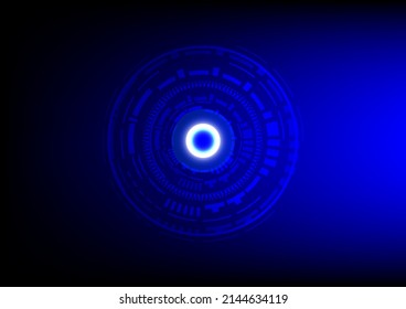 Illustration or vector of circle and line blue abstract engineering technology background, communication and innovation concept 
