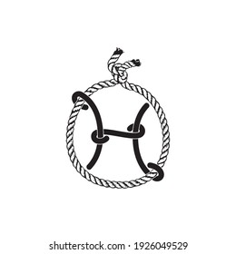 Illustration vector circle rope logo design template classic vintage 