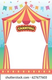 Ilustración vectorial de carnaval de circo adornado con el dibujo y diseño de señas para la plantilla.