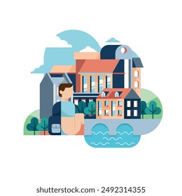 Illustration Vector of Cityscape Landmark